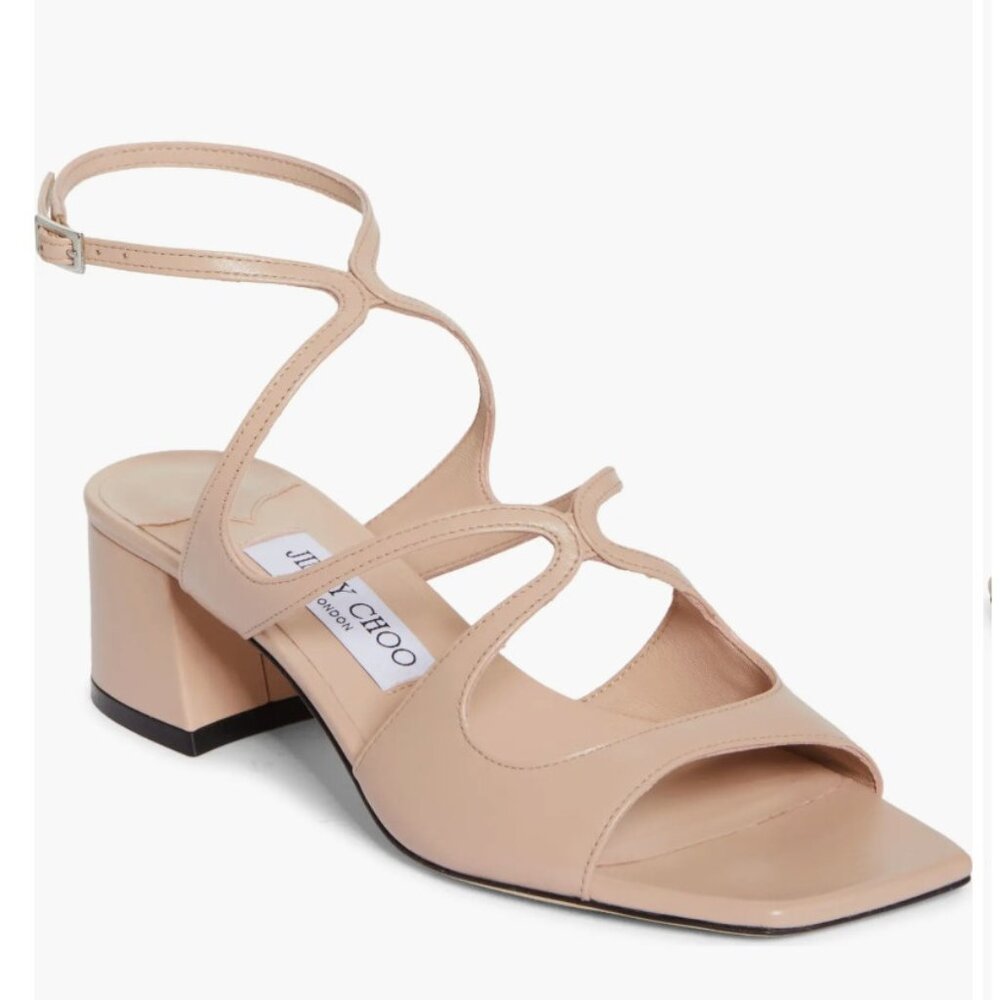 Jimmy Choo Azilia Ankle Strap Sandal (Women) MACARON Beige 9US / 39EU